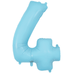 Light blue foil balloon shaped like the number 4