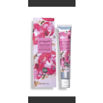 Pomegranate hand repair cream tube and matching box with pink floral packaging