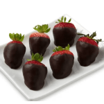 Plate of chocolate-dipped strawberries