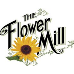 Logo reading The Flower Mill with a sunflower graphic
