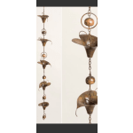 Hanging metal wind chime with bell-shaped pieces