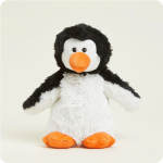 Plush penguin toy with black, white, and orange coloring