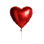 Red heart-shaped balloon on a string