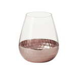Clear glass vase with a hammered rose-gold base