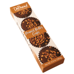 Box of peanut butter cups in chocolate packaging