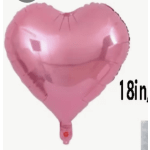 Pink heart-shaped foil balloon on a white background