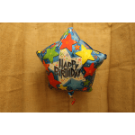 Star-shaped Happy Birthday balloon with colorful stars