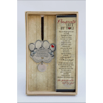 Pawprint memorial ornament in a gift box with a sympathy poem card