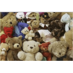 Assorted teddy bears in different colors and sizes