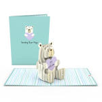 Pop-up bear card with a get well soon message