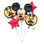 Mickey Mouse themed foil balloons with red star balloons