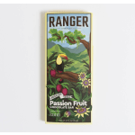 Passion fruit chocolate bar in a yellow wrapper with tropical artwork