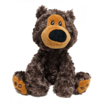 Brown plush teddy bear with tan muzzle and paw pads