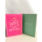 Two greeting cards, one pink birthday card and one green card