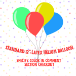 Four colorful helium balloons on a star-patterned background