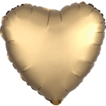 Gold heart-shaped foil balloon on a white background