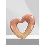 Heart-shaped glitter balloon in pink and gold tones