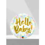 Round pastel balloon with "Hello Baby!" text