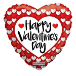 Heart-shaped red balloon with "Happy Valentine's Day" text
