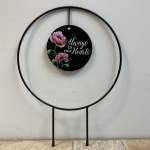 "Always in our hearts" metal plant trellis and plaque