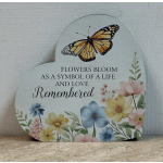 "Flowers bloom" shelf heart