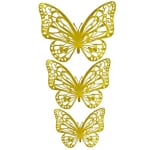 5 metallic butterflies gold