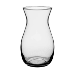 Clear glass vase with a flared rim and narrow waist