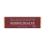 Bourbon pecan pie chocolate bar in maroon wrapper