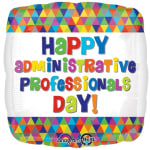 Colorful balloon with "Happy Administrative Professionals Day" text