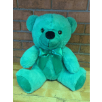 14" Sitting Plush Green Bear
