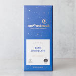 Blue box of Moonstruck dark chocolate standing upright