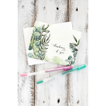 Thinking of you cards with watercolor greenery and glitter pens