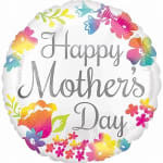 Round balloon with "Happy Mother's Day" text and colorful flowers