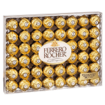 Box of Ferrero Rocher chocolates in gold wrappers