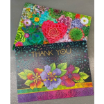 Two floral thank-you cards with colorful succulent and flower designs