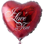 Heart-shaped red balloon with "I Love You" text