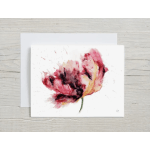 Watercolor painting of a pink and red flower on white paper