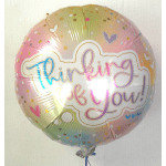 Pastel round balloon with the words "Thinking of You!"