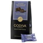 Godiva dark chocolate gift bag with a wrapped chocolate piece