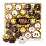 Box of assorted Ferrero chocolates and Raffaello candies