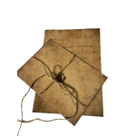 Two vintage-style brown envelopes tied with twine