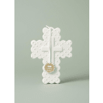 Mudpie White Ceramic Dot Cross