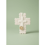 Mudpie Pink Ceramic Gingham Cross