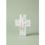 Mudpie Blue Ceramic Gingham Cross