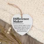 'DIFFERENCE MAKER' HEART ORNAMENT