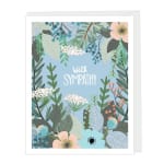 Sympathy card with floral and leaf pattern