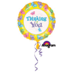 Round balloon with "Thinking You" text and butterfly border