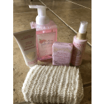Crabtree & Evelyn rose bath and body gift set with pink packaging