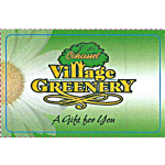 Greenery gift card with decorative text on a green background
