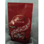 Red Lindt Lindor milk chocolate gift bag